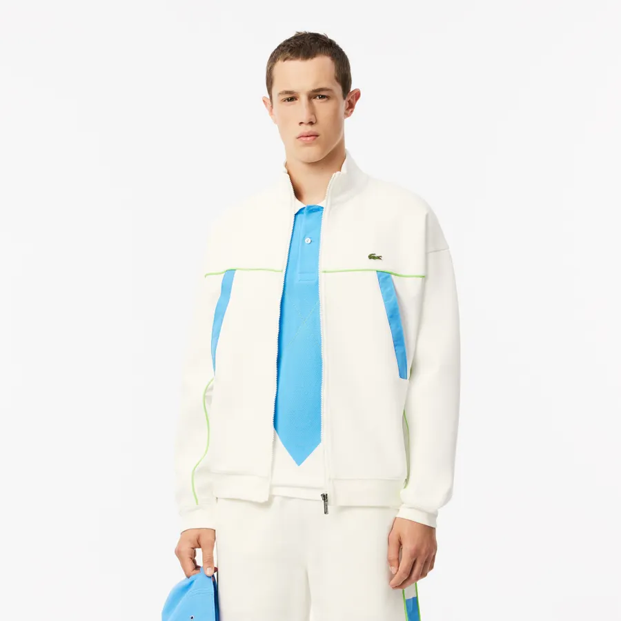 Loose Fit Zip-Up Pique Sweatshirt